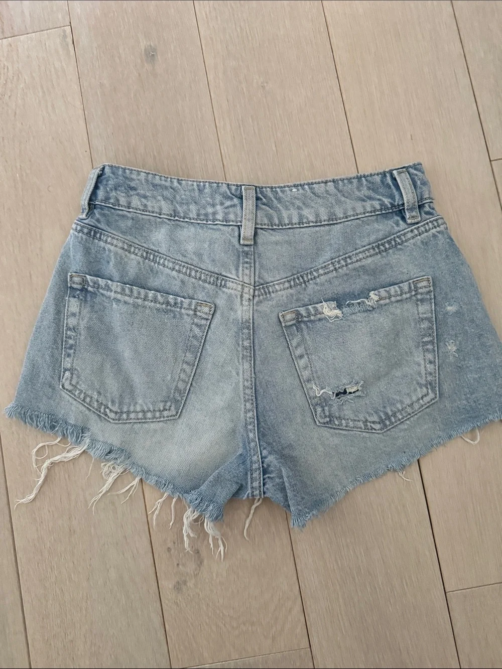 Garage Light Blue Distressed Jean Shorts